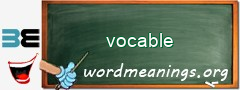 WordMeaning blackboard for vocable